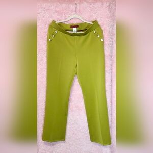 Retro inspired 70's green side button pants. Size L, regular length